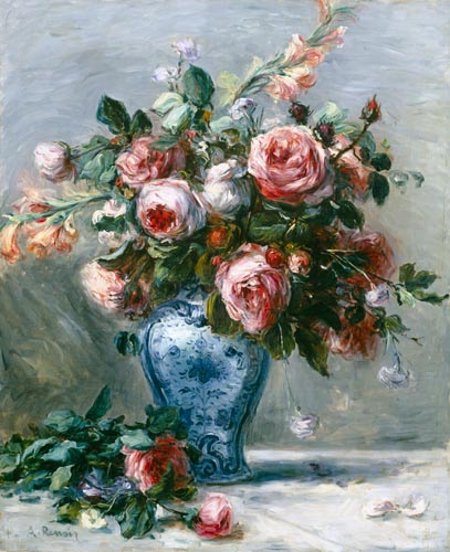 Vase de roses à Pierre-Auguste Renoir