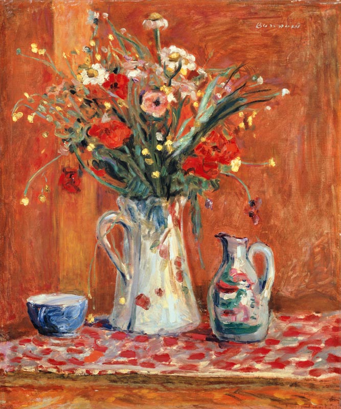 Blumenstrauß und Keramik-Gefäße (Fleurs avec poterie) à Pierre Bonnard