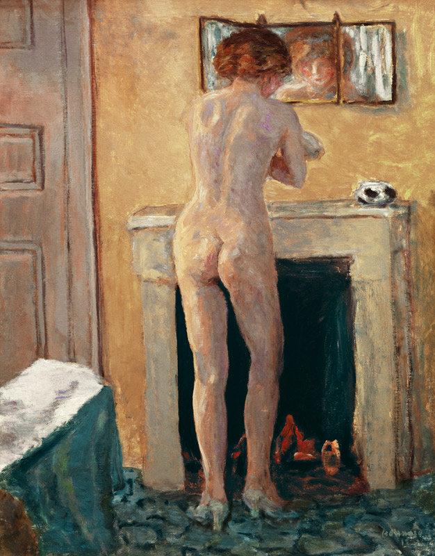 Nude before Fire-place, Back View à Pierre Bonnard