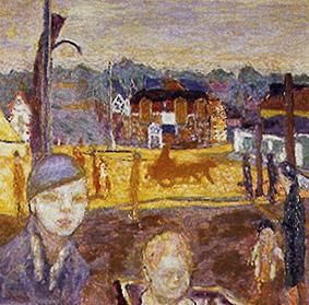 Femme et enfant sur la route à Pierre Bonnard