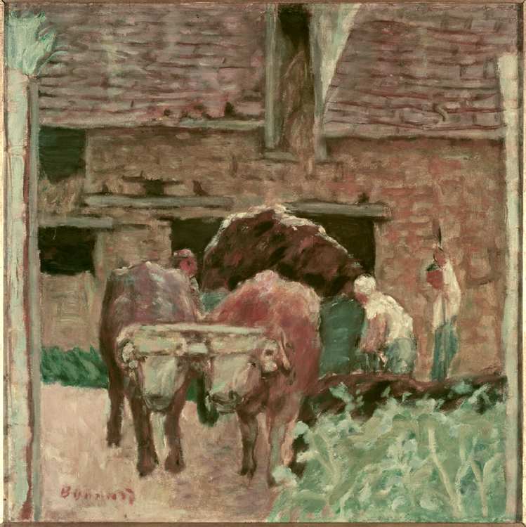 Les deux boeufs et la ferme à Pierre Bonnard