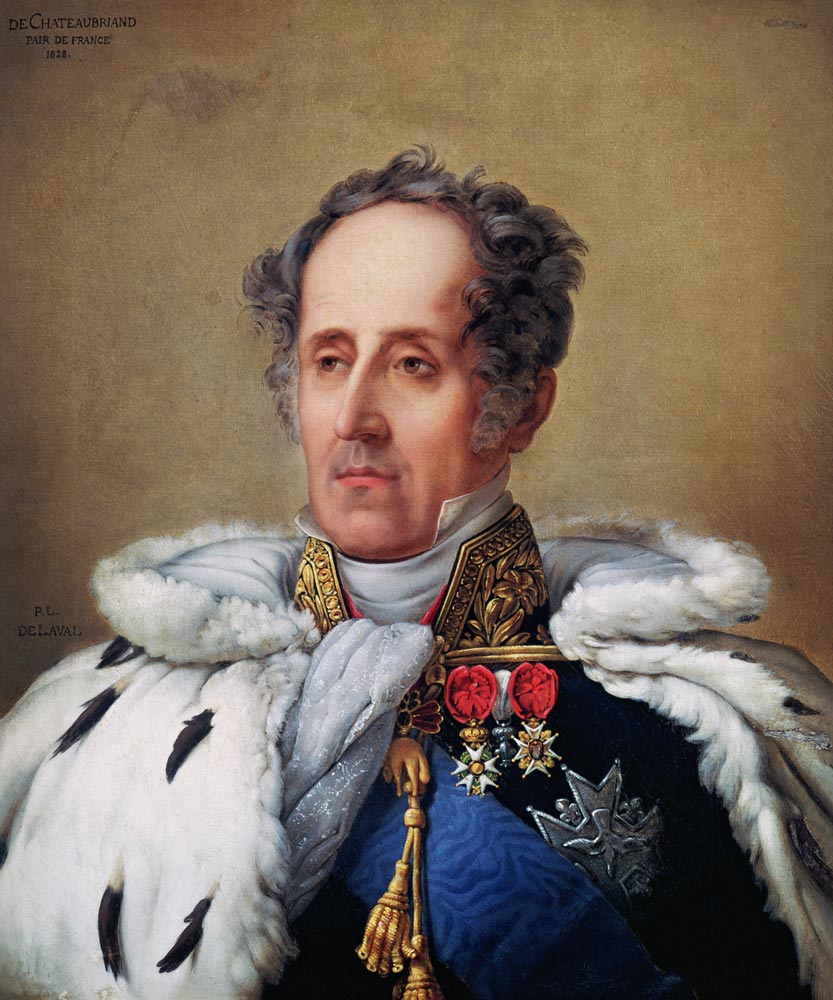 Portrait of Francois Rene (1768-1848) Vicomte de Chateaubriand à Pierre Louis Delaval ou De Laval