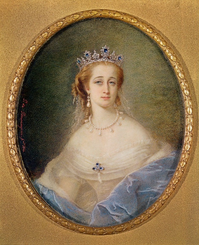 Portrait miniature of the Empress Eugenie (1826-1920) à Pierre Paul Emmanuel de Pommayrac