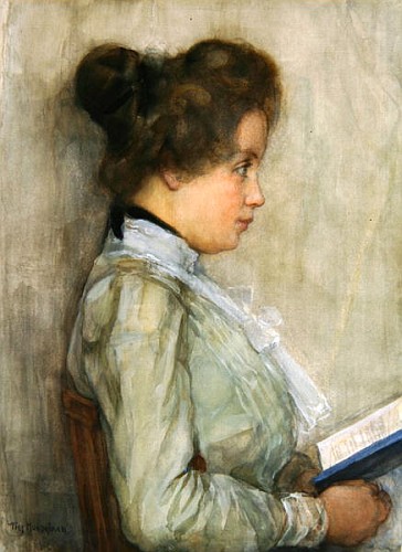 Female Torso in Profile with Book à Piet Mondrian