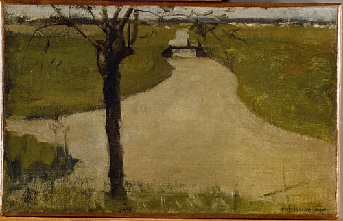 Irrigation Ditch with Young Pollarded Willow à Piet Mondrian