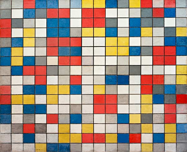 Composition Damebrett à Piet Mondrian