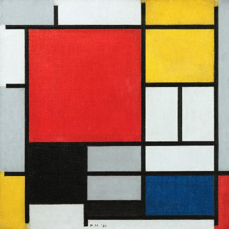 Composition avec rouge, jaune, bleu et noir  1921