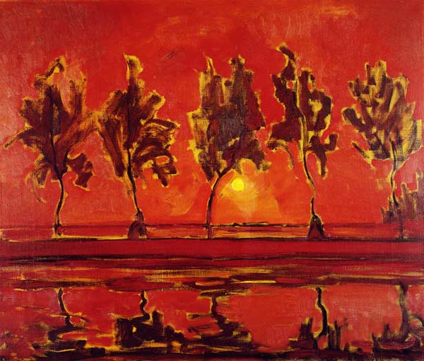 Trees on the Gein: Moonrise à Piet Mondrian