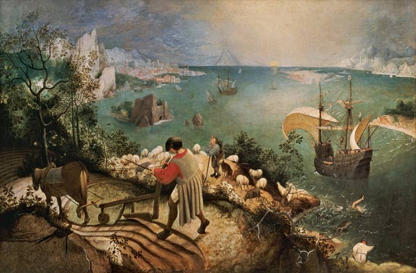 Paysage avec la chute du Icare à Pieter Brueghel l'Ancien