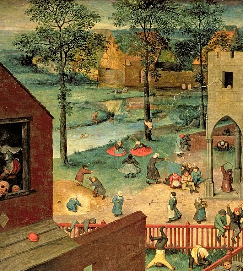 Children''s Games (Kinderspiele), 1560 (detail of 68945) à Pieter Brueghel l'Ancien