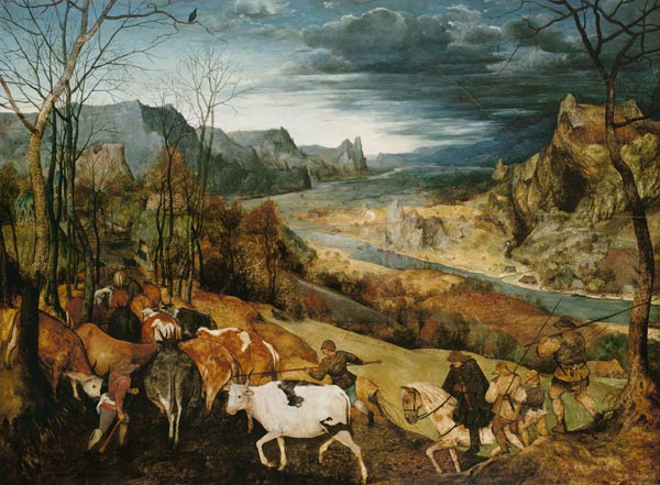 Le retour du troupeau ( : Les saisons) à Pieter Brueghel l'Ancien