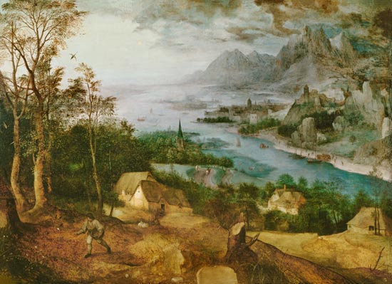 Paysage de fleuve avec un semeur à Pieter Brueghel l'Ancien