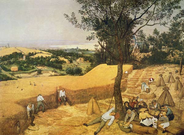 Cycle des images mensuelles - la récolte de grain (mois de juillet) à Pieter Brueghel l'Ancien