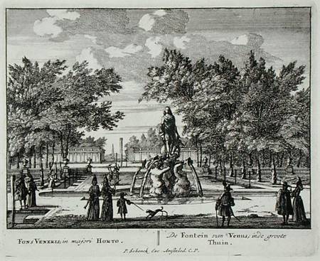 The Fountain of Venus in a grand garden, from 'Admirandorum Quadruplex Spectaculum', by Jan van Call à Pieter Schenk