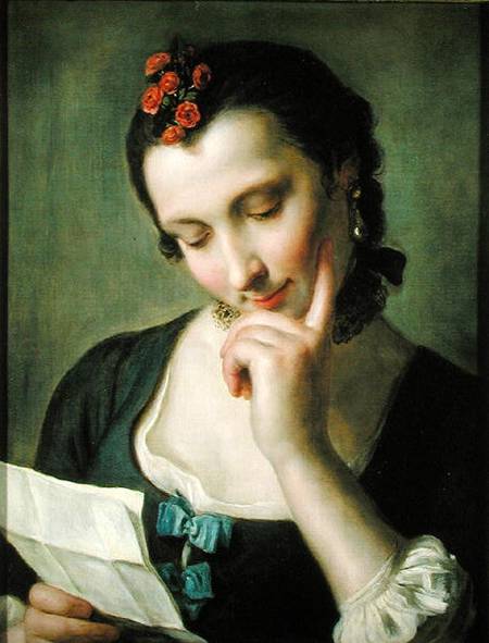A Young Woman reading a Love Letter à Pietro Antonio Conte Rotari