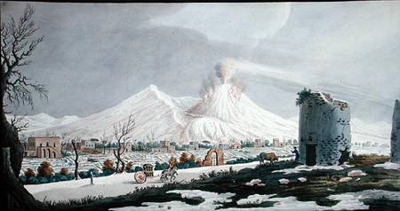 Vesuvius in Snow, plate V from 'Campi Phlegraei: Observations on the Volcanoes of the Two Sicilies', à Pietro Fabris