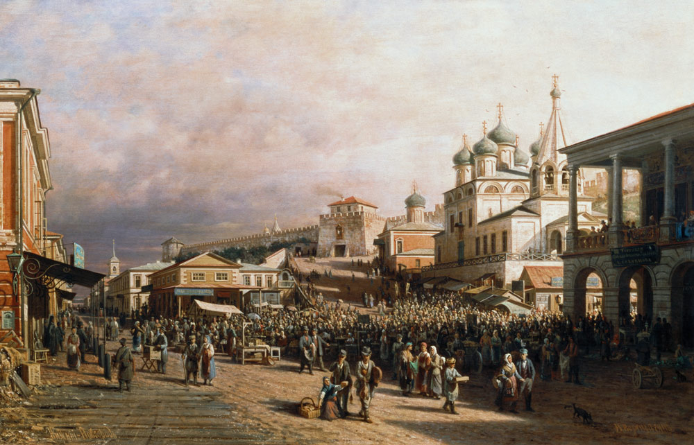 Market in Nishny, Novgorod à Piotr Petrovitch Weretshchagin