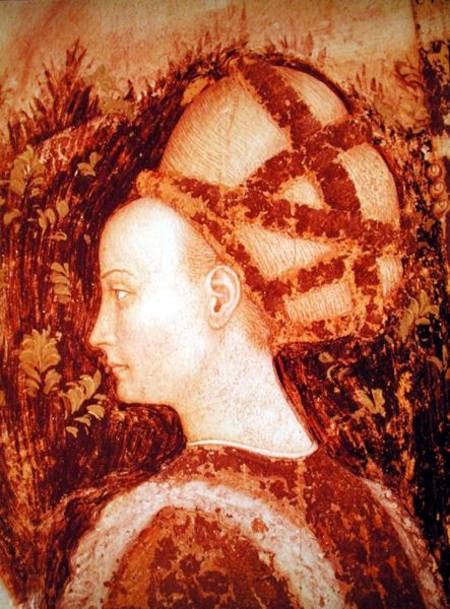 St. George and the Princess of Trebizond, detail of the head of the princess à Pisanello