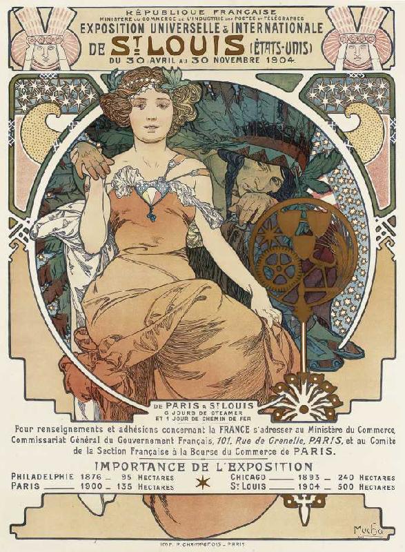 Plakat für die Weltausstellung in St à Affiche Vintage