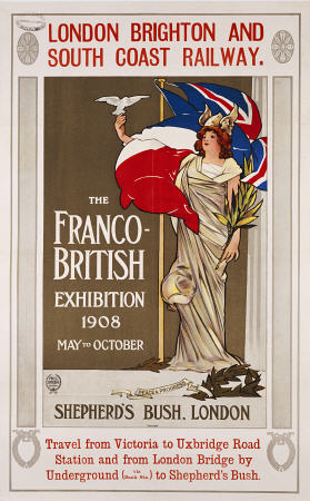 The Franco-British Exhibition, 1908 à Affiche Vintage