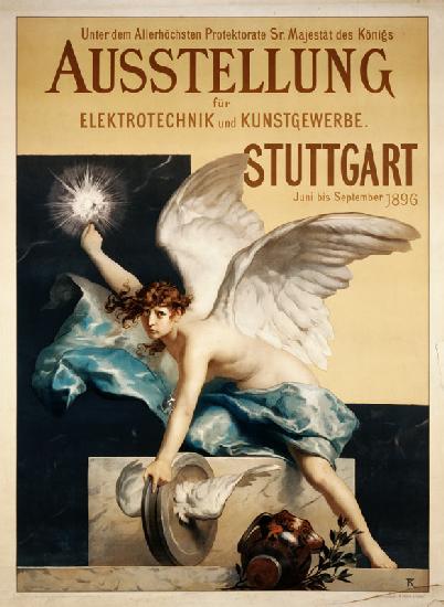 Affiche d'exposition électrotechnique et art appliqué