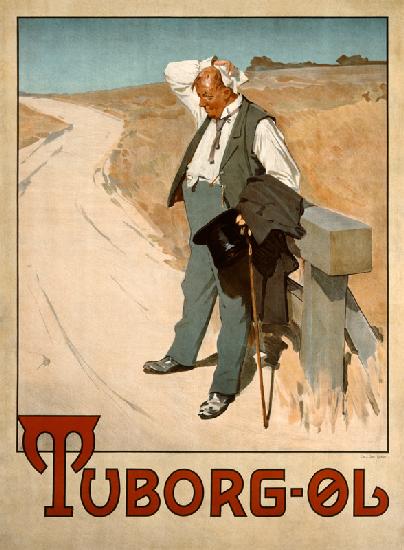 Affiche publicitaire pour les bières Tuborg, 1900, d'Erich Henningsen
