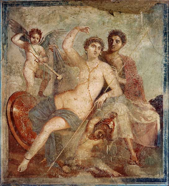 Acre et Aphrodite à Pompei, peinture murale