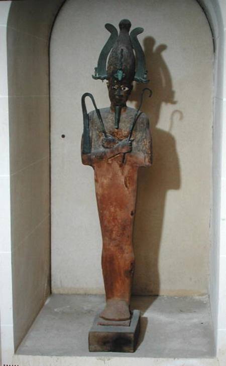Statue of the Cult of Osiris (painted wood & bronze) à Ptolemaic Period Egyptian
