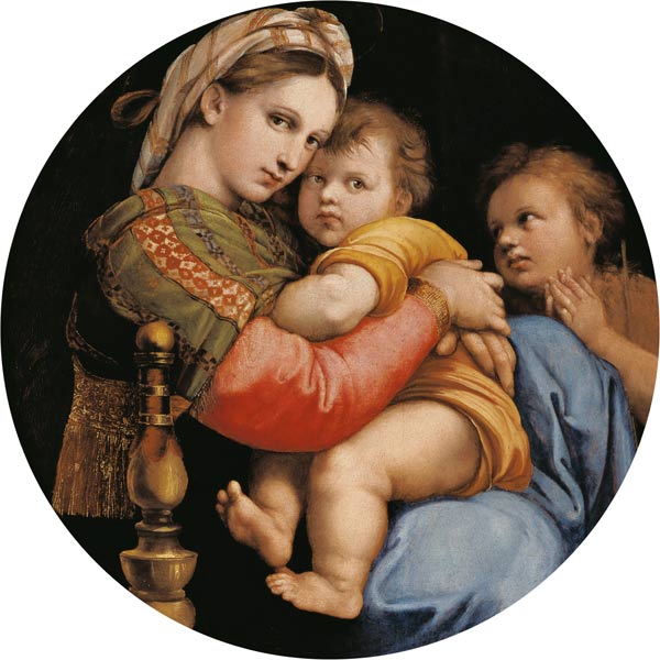 La Vierge à la chaise - Raphaël (Raffaello Santi) en reproduction imprimée  ou copie peinte à l\'huile sur toile