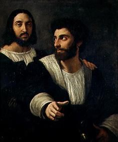 Auto-portrait de Raphaël avec un ami.