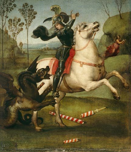St. George Struggling with the Dragon à Raffaello Sanzio