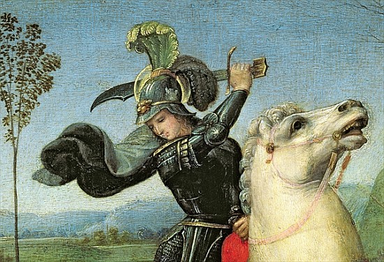 St. George Struggling with the Dragon, c.1503-05 (detail of 15971) à Raffaello Sanzio