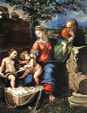 famille Sainte avec Saint Jean de Raffael + Giulio Romano)