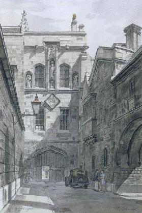 New College Lane Gate, 1940 (w/c on paper)