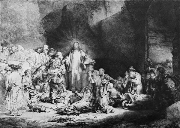 Christus heilt die Kranken (sog. Hundertguldenblatt) à Rembrandt Harmenszoon van Rijn