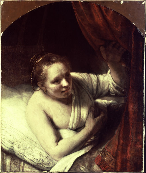 Rembrandt, Junge Frau im Bett à Rembrandt Harmenszoon van Rijn