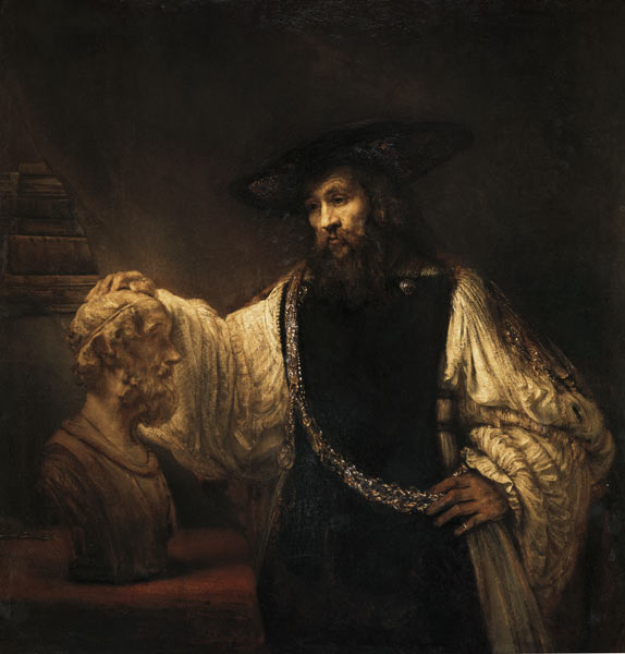 Aristote regardant le buste d'Homère à Rembrandt Harmenszoon van Rijn