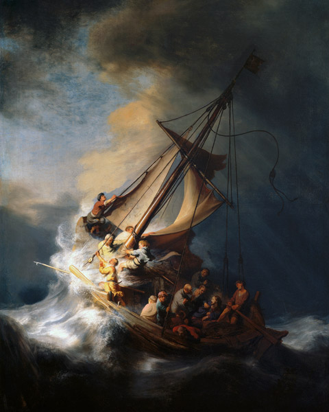 Le Christ dans l'orage sur mer le Genezareth à Rembrandt Harmenszoon van Rijn