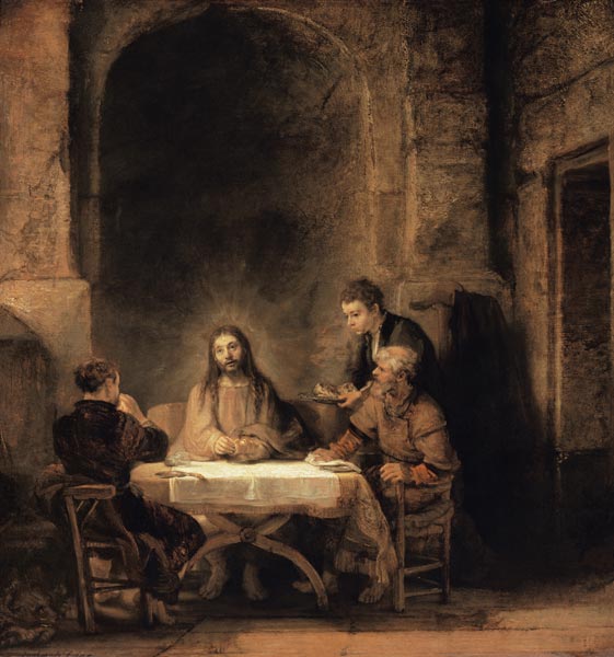 Le Christ chez Emmaüs à Rembrandt Harmenszoon van Rijn