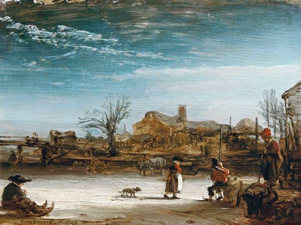 paysage d'hiver à Rembrandt Harmenszoon van Rijn