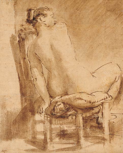 nu de dos féminin. à Rembrandt Harmenszoon van Rijn