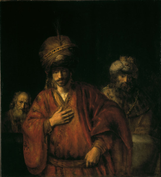 Haman in Disgrace/ Rembrandt/ c.1667/68 à Rembrandt Harmenszoon van Rijn
