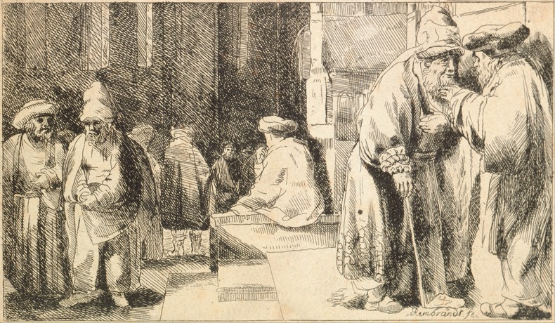 Jews in the Synagogue à Rembrandt Harmenszoon van Rijn
