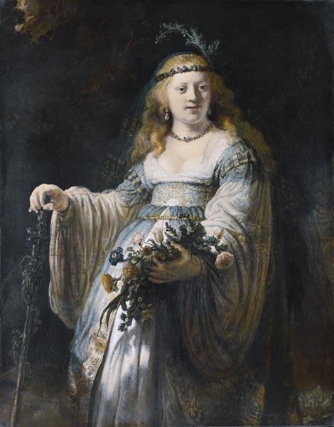 Saskia van Uylenburgh in Arcadian Costume à Rembrandt Harmenszoon van Rijn