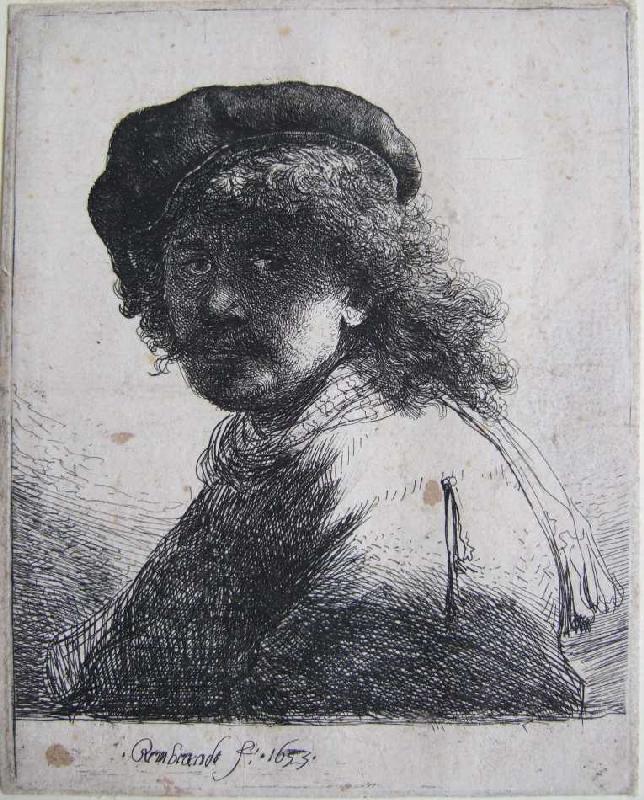 Selbstbildnis mit Schärpe um den Hals à Rembrandt Harmenszoon van Rijn