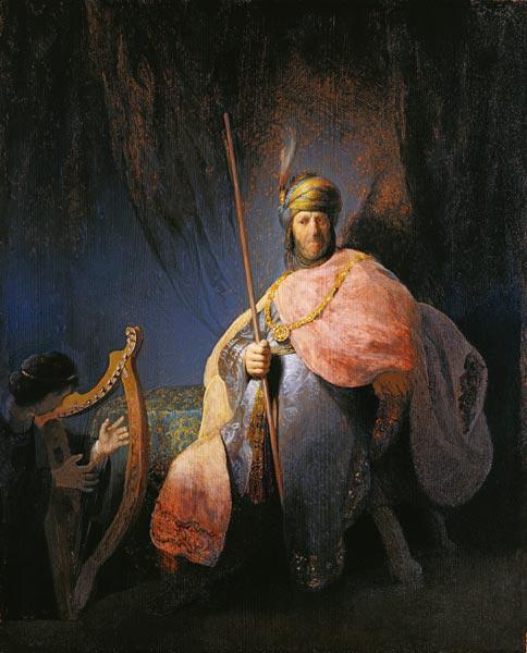 David, jouant de la harpe devant Saul