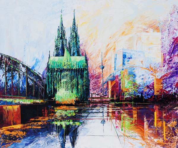 Kölner Dom Skyline Farbe 2 à Renate Berghaus