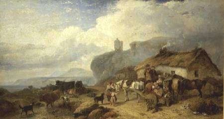 Drover's Halt, Island of Mull in the Distance à Richard Ansdell