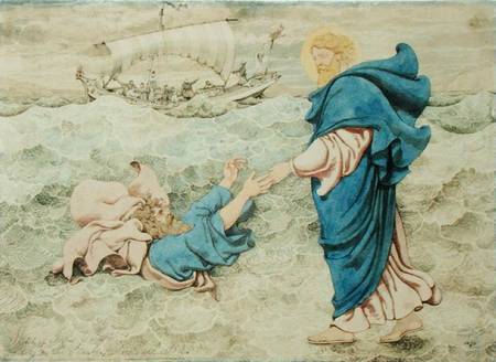 Sketch of Christ Walking on Water à Richard Dadd