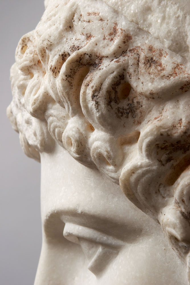 Kopf des Götterboten Hermes "Hermes-Ludovisi", Detail (Römische Wiederholung nach einer griechischen à Römisch